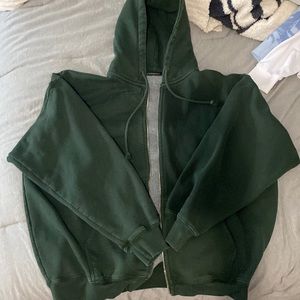 dark green oversized zip up